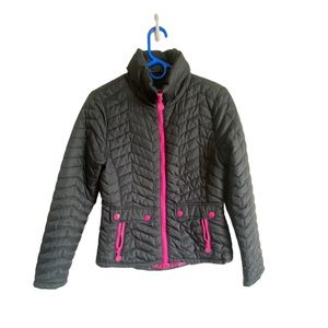 Black & Hot Pink Puff Jacket || Dollhouse